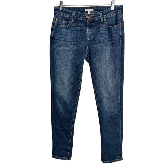 Eileen Fisher Organic Cotton Stretch Slim Jeans Sz 2 Dark Wash Sustainable Denim - Picture 2 of 8